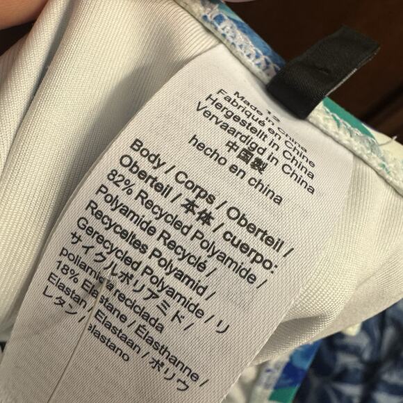 J Crew Swimsuit Womens 12 One Piece Bathing Suit NO TIE BELT Blueberry Print - Picture 8 of 11